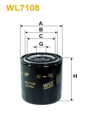WIX FILTERS alyvos filtras WL7108